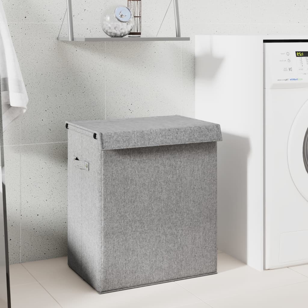 Wasmand Inklapbaar 64,5X34,5X59 Cm Kunstlinnen Grijs